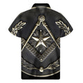 Freemasonry Medal Print Men's Short Sleeve Shirt