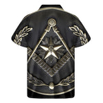 Freemasonry Medal Print Men's Short Sleeve Shirt