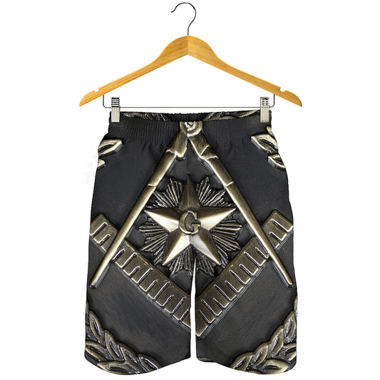 Freemasonry Medal Print Men's Shorts