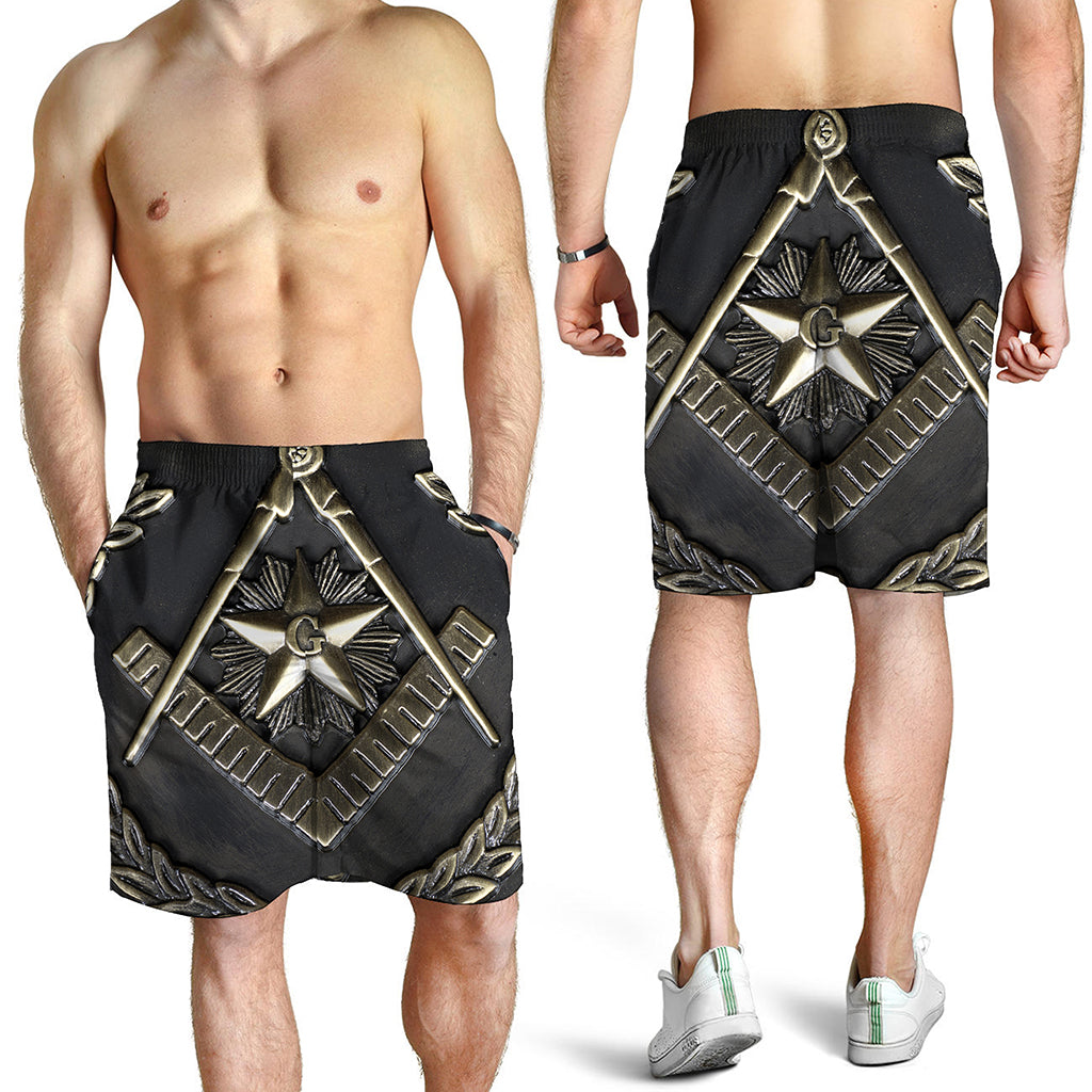 Freemasonry Medal Print Men's Shorts
