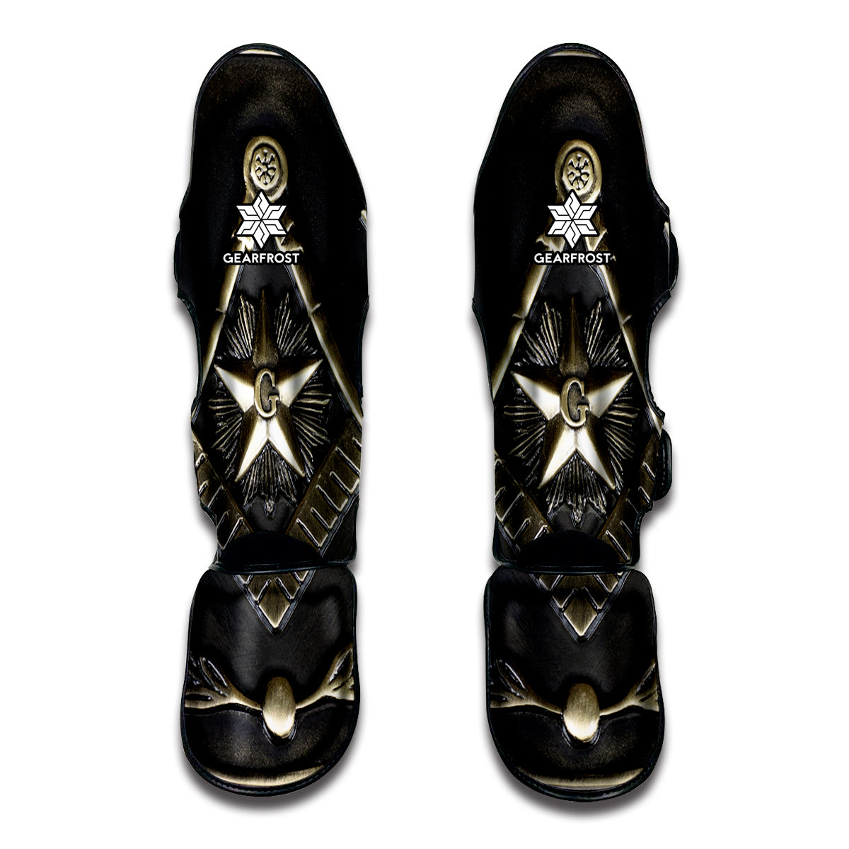 Freemasonry Medal Print Muay Thai Shin Guard