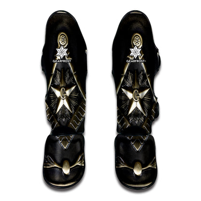 Freemasonry Medal Print Muay Thai Shin Guard