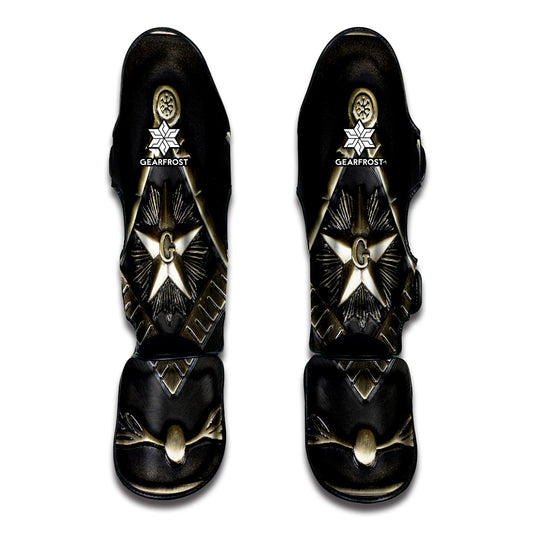 Freemasonry Medal Print Muay Thai Shin Guard