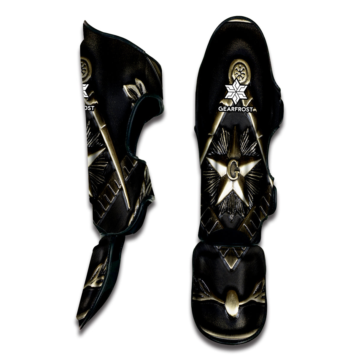 Freemasonry Medal Print Muay Thai Shin Guard