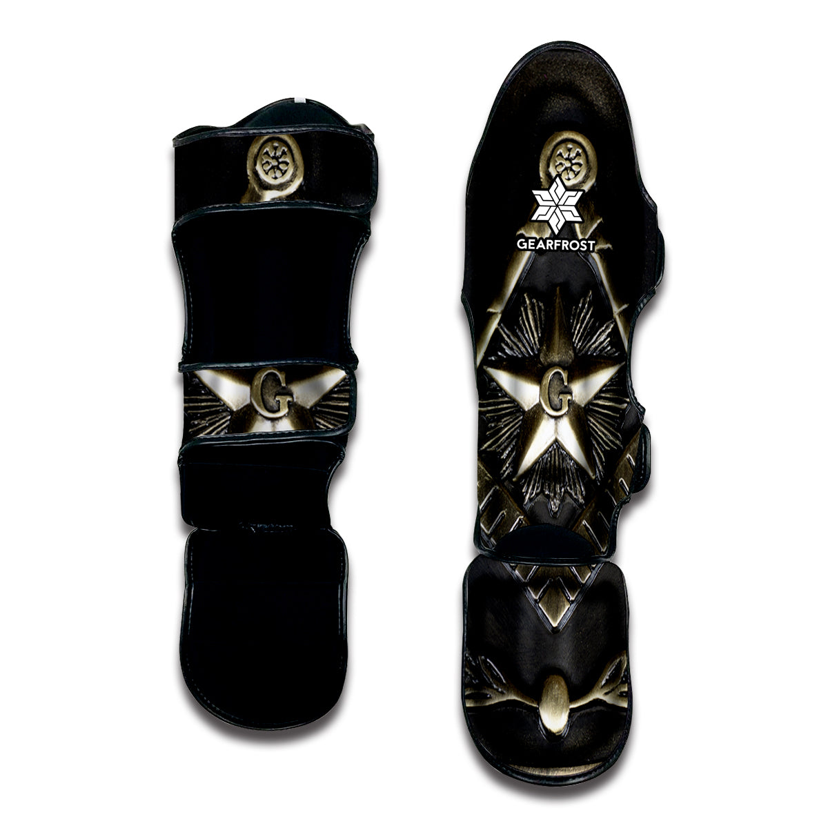 Freemasonry Medal Print Muay Thai Shin Guard