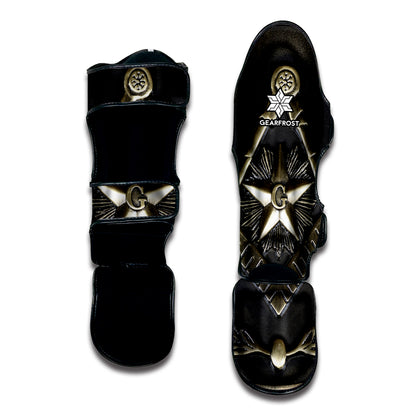 Freemasonry Medal Print Muay Thai Shin Guard