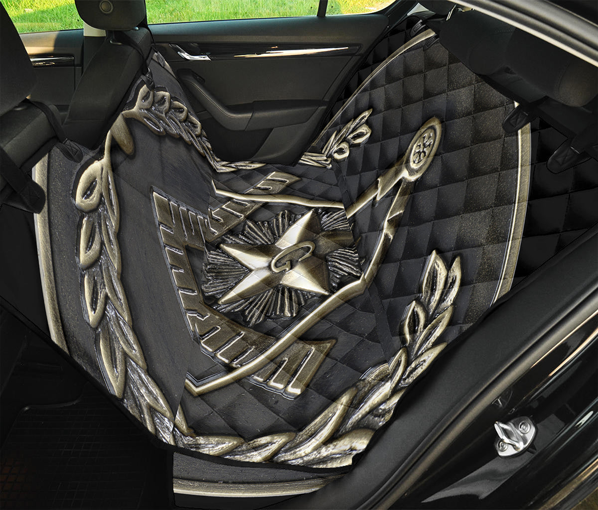 Freemasonry Medal Print Pet Car Back Seat Cover