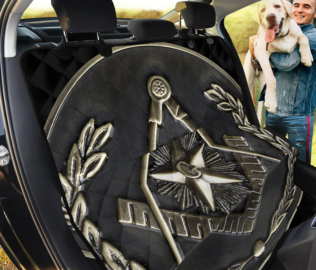 Freemasonry Medal Print Pet Car Back Seat Cover