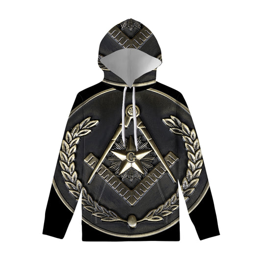 Freemasonry Medal Print Pullover Hoodie