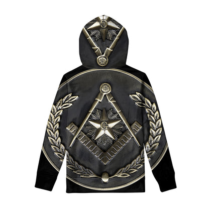 Freemasonry Medal Print Pullover Hoodie
