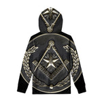 Freemasonry Medal Print Pullover Hoodie