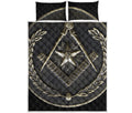 Freemasonry Medal Print Quilt Bed Set