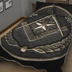 Freemasonry Medal Print Quilt Bed Set