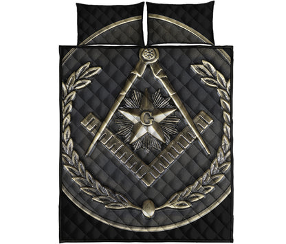 Freemasonry Medal Print Quilt Bed Set