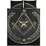 Freemasonry Medal Print Quilt Bed Set