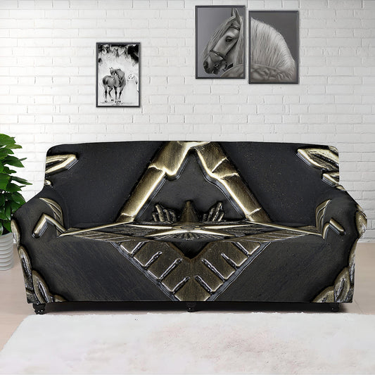 Freemasonry Medal Print Sofa Cover