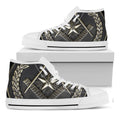 Freemasonry Medal Print White High Top Sneakers