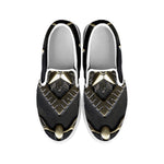 Freemasonry Medal Print White Slip On Shoes