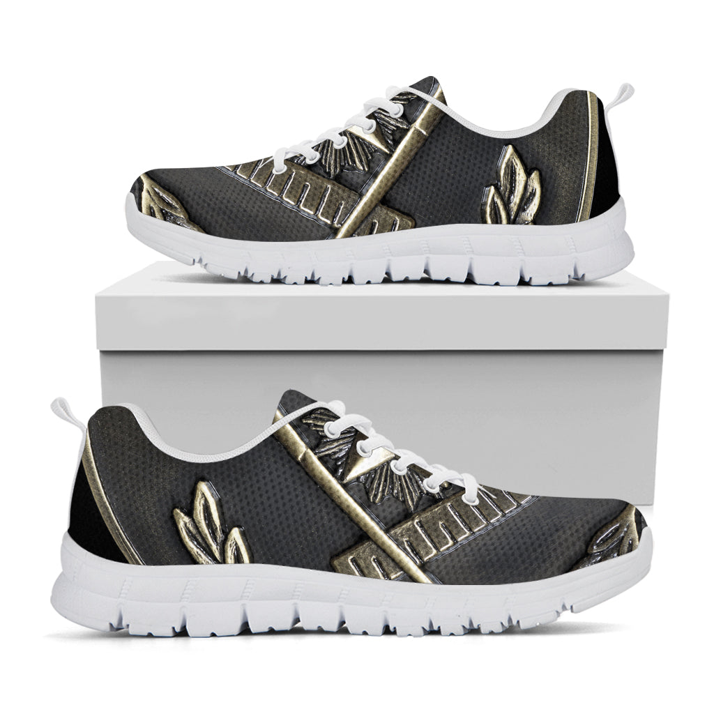 Freemasonry Medal Print White Sneakers