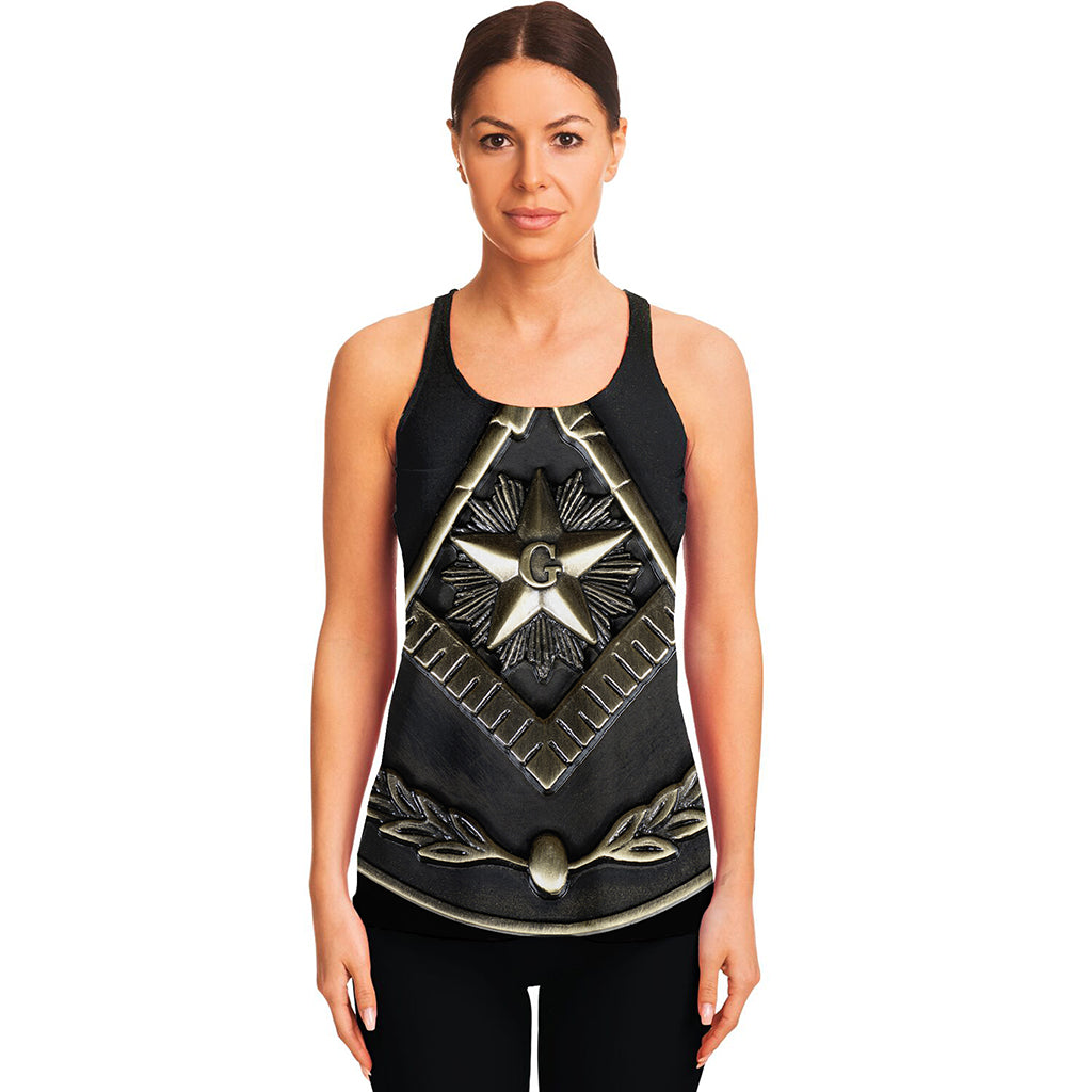 Freemasonry Medal Print Women's Racerback Tank Top
