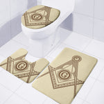 Freemasonry Symbol Print 3 Piece Bath Mat Set