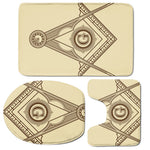 Freemasonry Symbol Print 3 Piece Bath Mat Set
