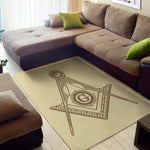 Freemasonry Symbol Print Area Rug