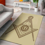 Freemasonry Symbol Print Area Rug