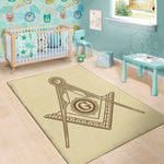 Freemasonry Symbol Print Area Rug