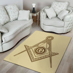 Freemasonry Symbol Print Area Rug