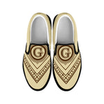 Freemasonry Symbol Print Black Slip On Shoes