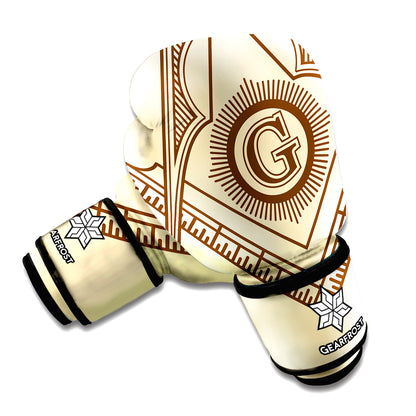 Freemasonry Symbol Print Boxing Gloves