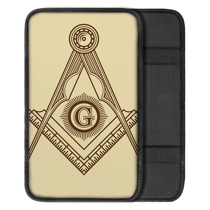 Freemasonry Symbol Print Car Center Console Cover