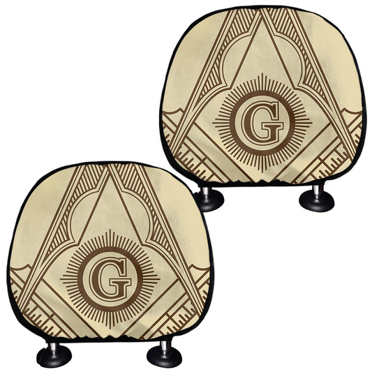 Freemasonry Symbol Print Car Headrest Covers
