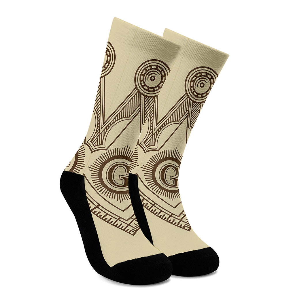 Freemasonry Symbol Print Crew Socks