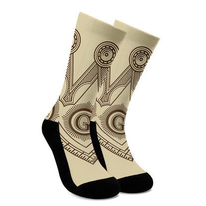 Freemasonry Symbol Print Crew Socks