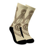 Freemasonry Symbol Print Crew Socks