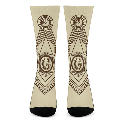 Freemasonry Symbol Print Crew Socks