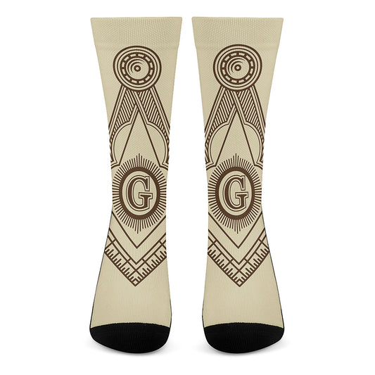 Freemasonry Symbol Print Crew Socks