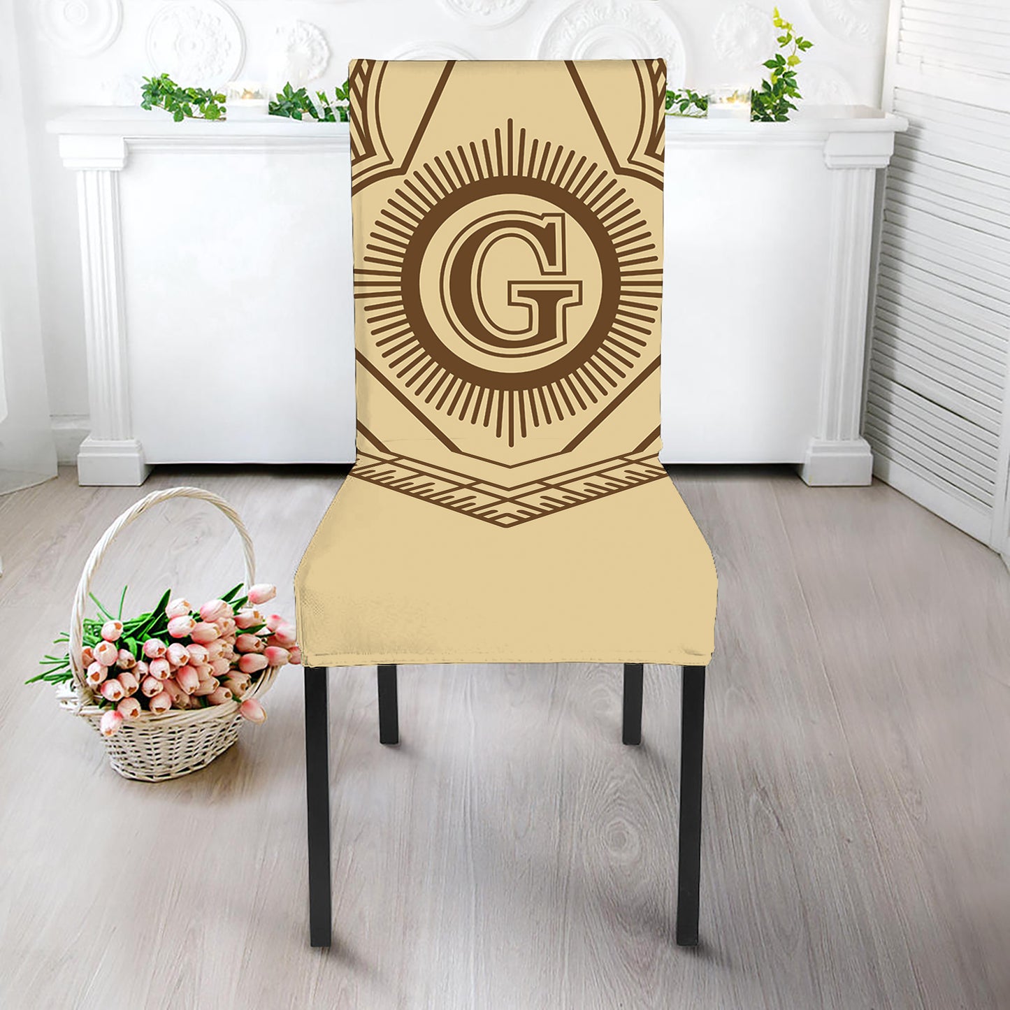 Freemasonry Symbol Print Dining Chair Slipcover