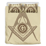 Freemasonry Symbol Print Duvet Cover Bedding Set