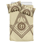 Freemasonry Symbol Print Duvet Cover Bedding Set