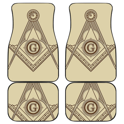 Freemasonry Symbol Print Front and Back Car Floor Mats