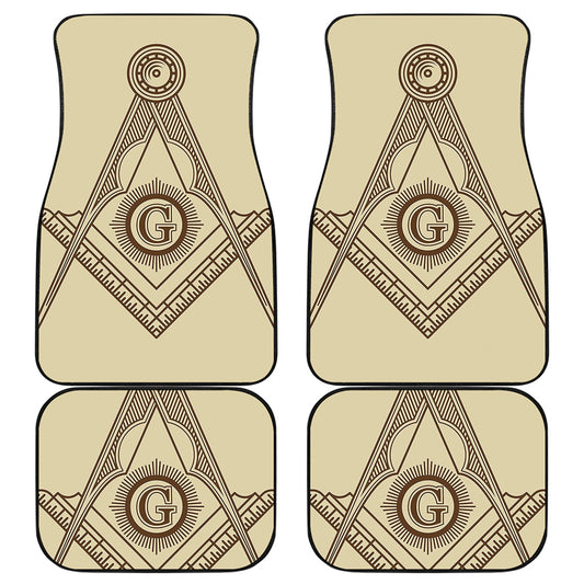 Freemasonry Symbol Print Front and Back Car Floor Mats