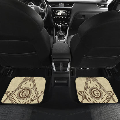 Freemasonry Symbol Print Front and Back Car Floor Mats