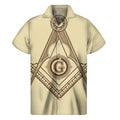 Freemasonry Symbol Print Men's Short Sleeve Shirt
