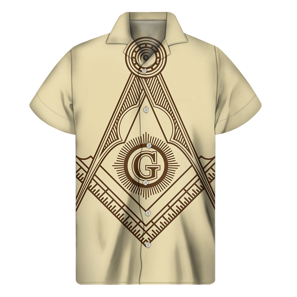 Freemasonry Symbol Print Men's Short Sleeve Shirt