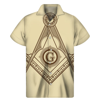 Freemasonry Symbol Print Men's Short Sleeve Shirt