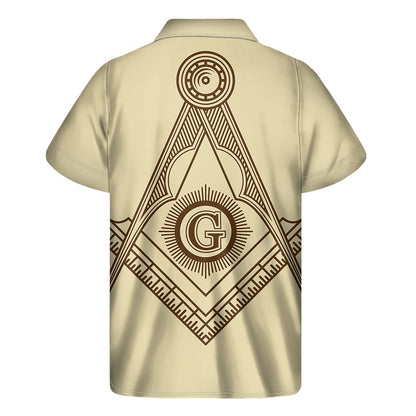 Freemasonry Symbol Print Men's Short Sleeve Shirt