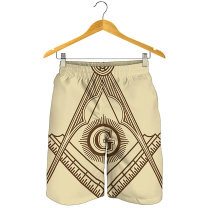 Freemasonry Symbol Print Men's Shorts